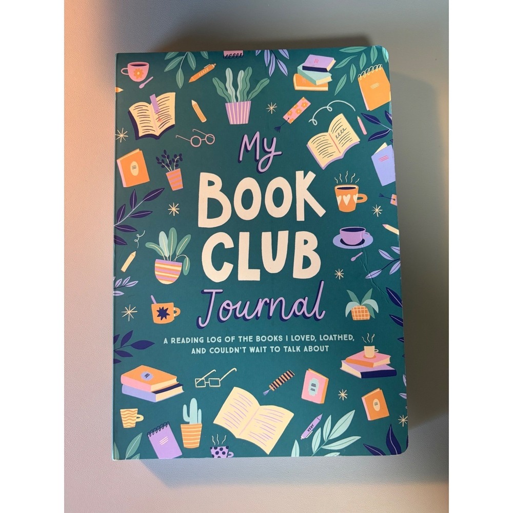 My Book Club Journal Reading Log Guided Notebook Teal Illustrated Softcover